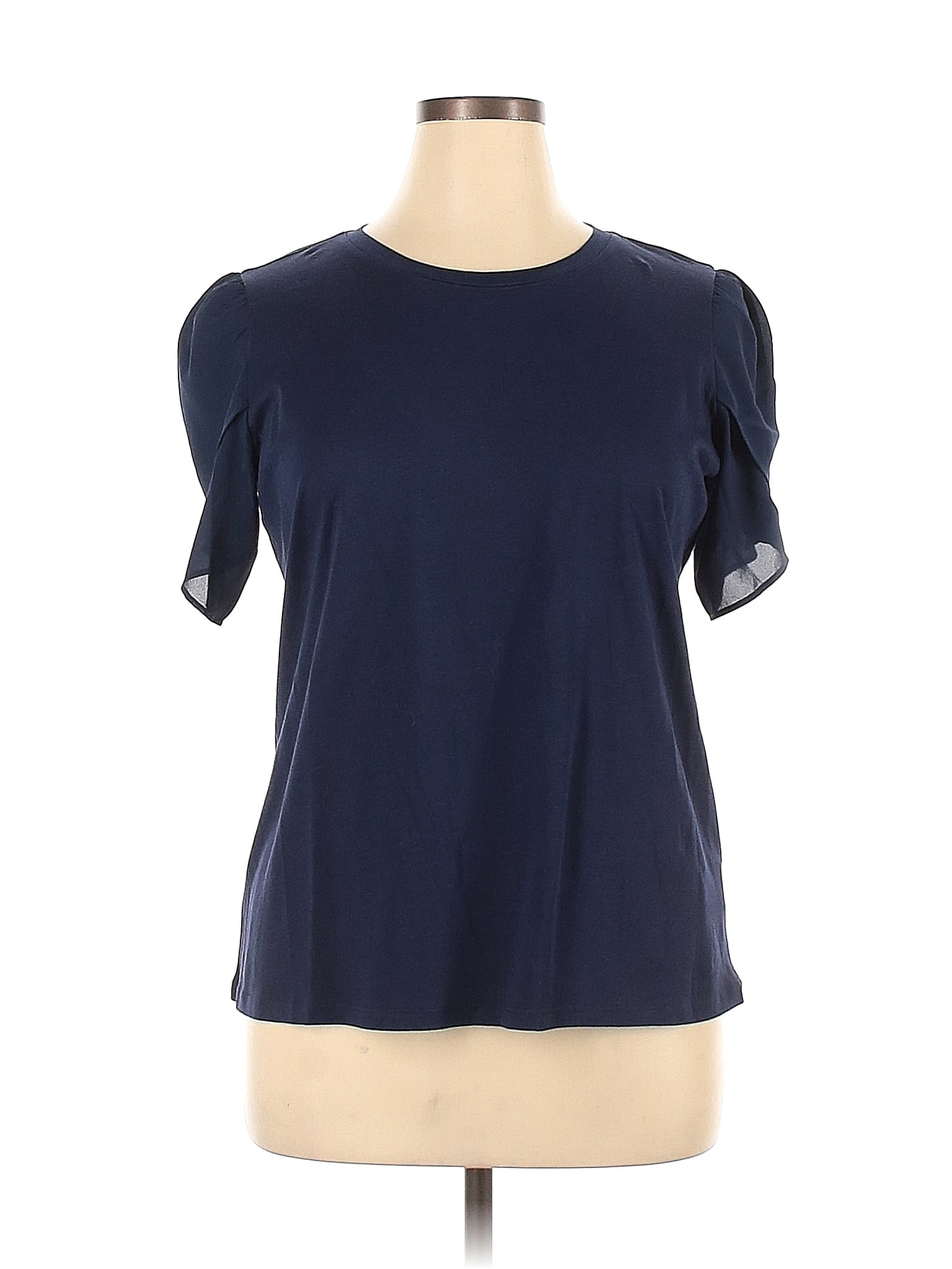 Michael Michael Kors Navy Blue Short Sleeve Top Size Xl 64 Off Thredup