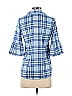 New York Laundry 100% Polyester Plaid Blue Short Sleeve Blouse Size S - photo 2