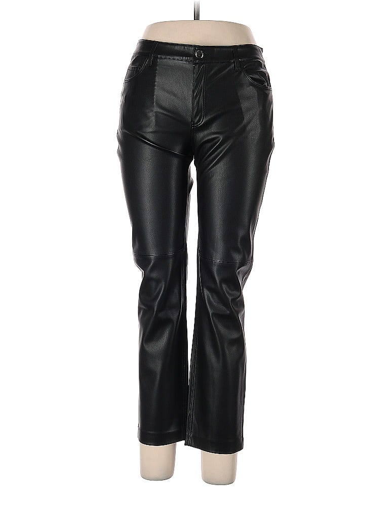 MNG 100% Polyester Black Faux Leather Pants Size 8 - 43% off | thredUP