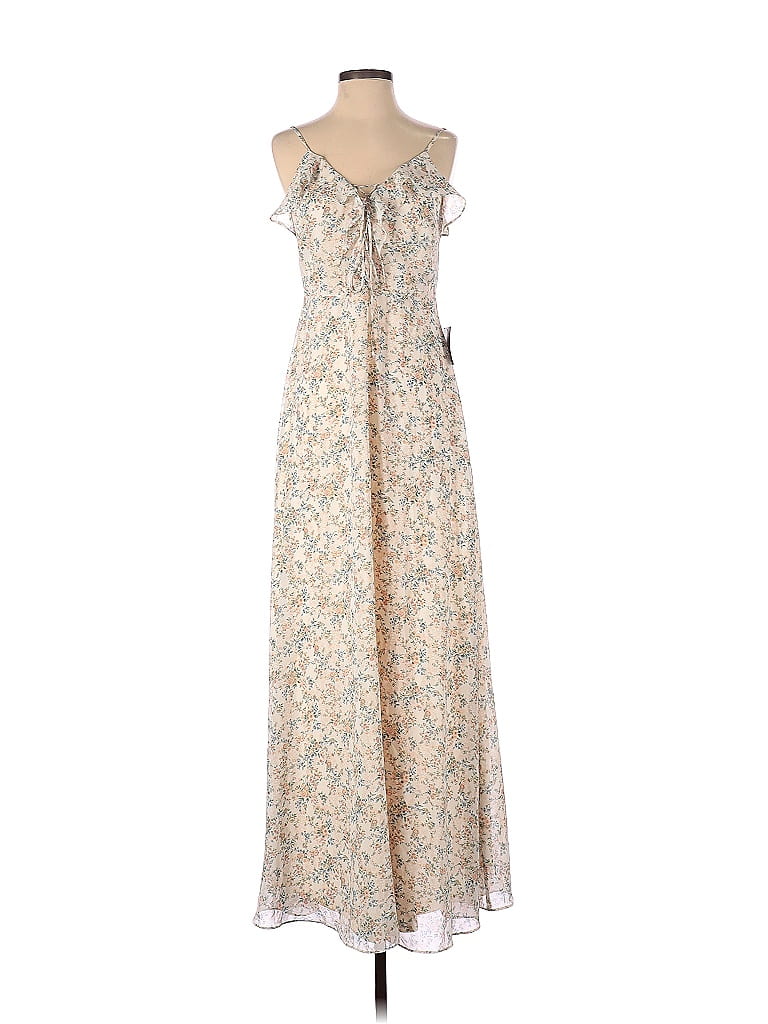Lulus 100% Polyester Floral Multi Color Tan Casual Dress Size S - 57% ...