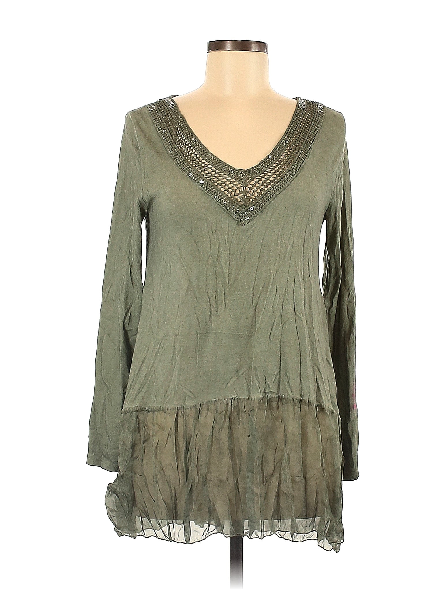 Tempo Paris Green Long Sleeve Top Size M - 44% off | ThredUp
