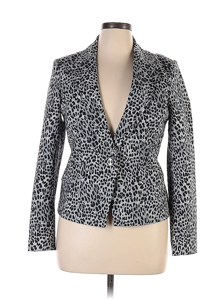 White House Black Market Leopard Print Gray Blazer Size 14 - 70% off ...