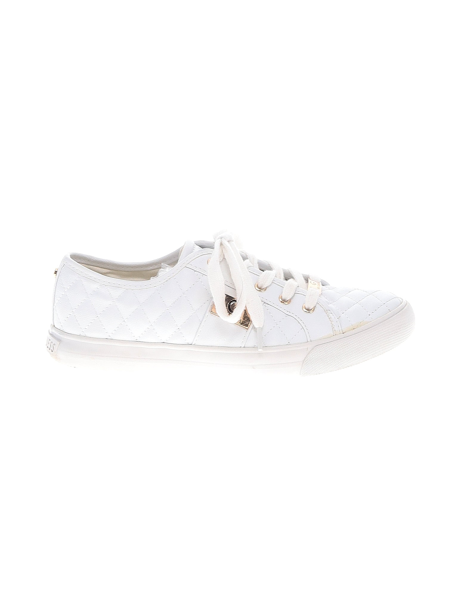 guess white quilted sneakers