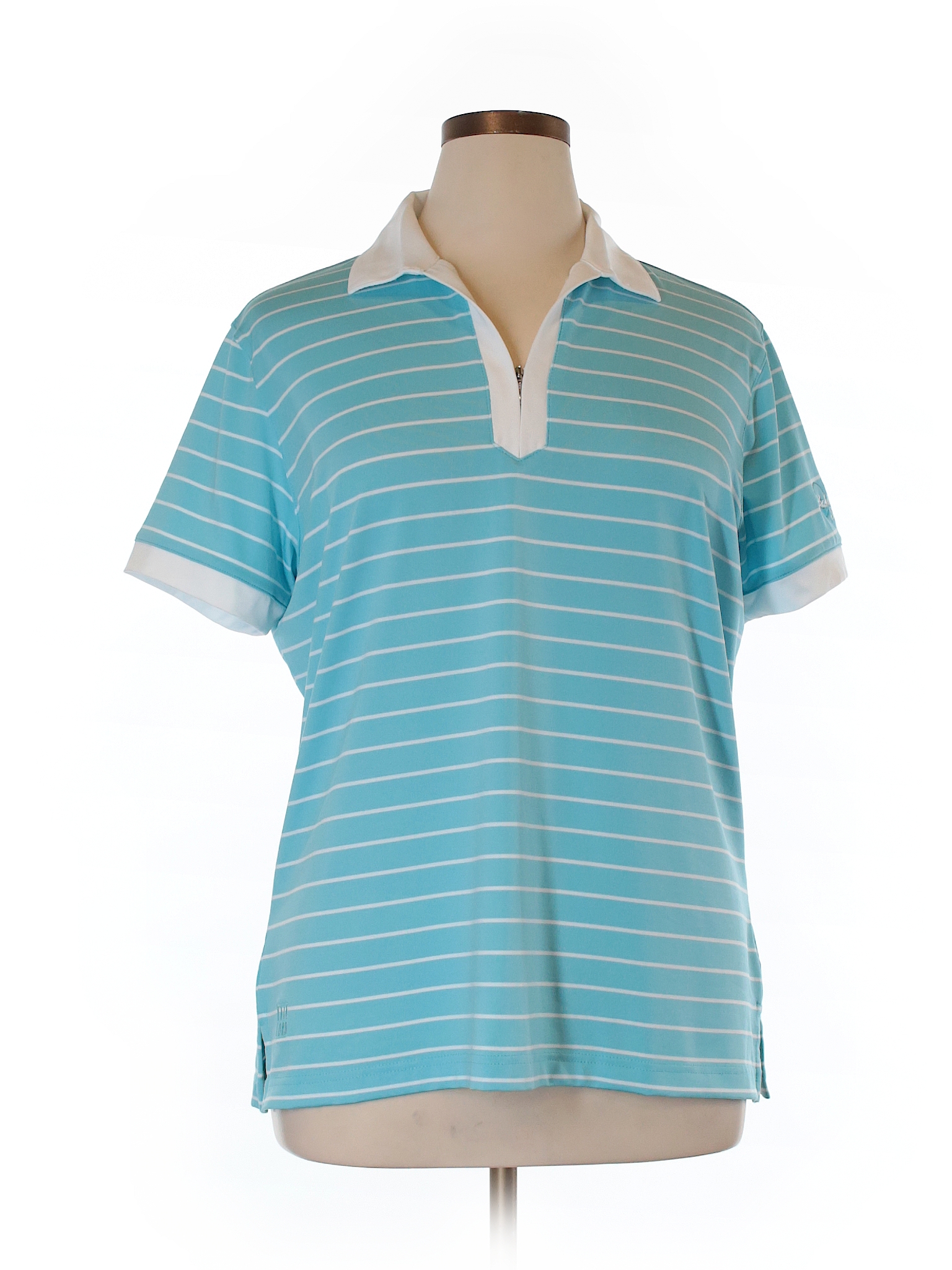 Kate Lord Stripes Blue Short Sleeve Top Size XL - 66% off | thredUP