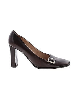 Louis Vuitton Black Leather Monogram Canvas Pointed Toe Block Heel