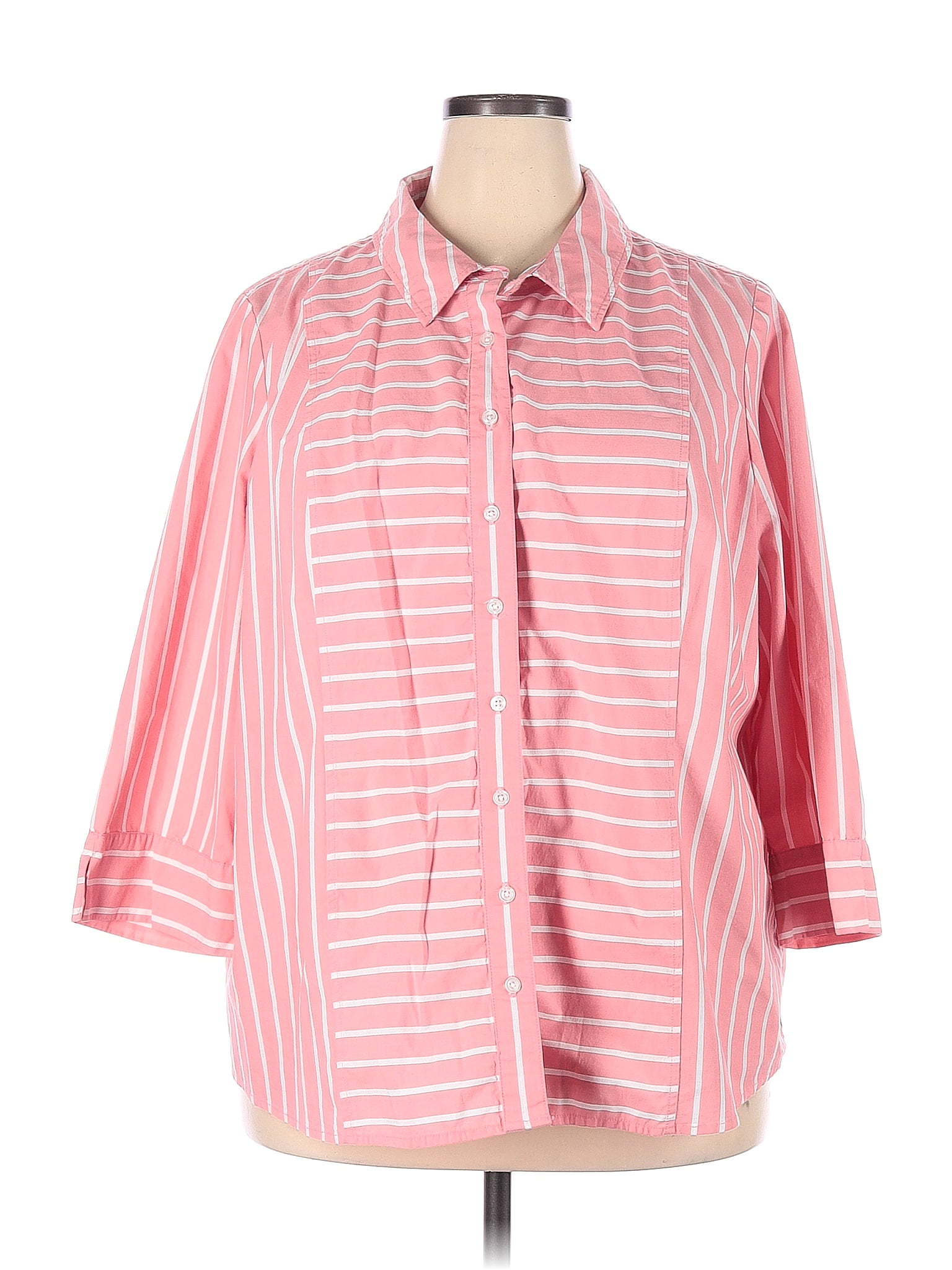 Dandco Pink Long Sleeve Button Down Shirt Size 2x Plus 31 Off Thredup