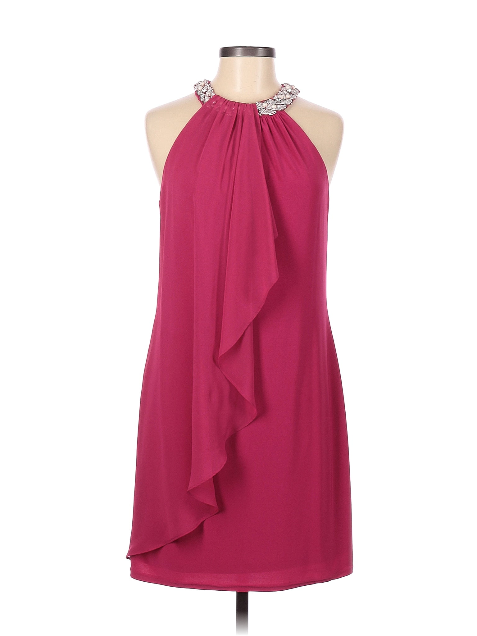 Cache 100 Polyester Solid Pink Cocktail Dress Size 8 70 off thredUP