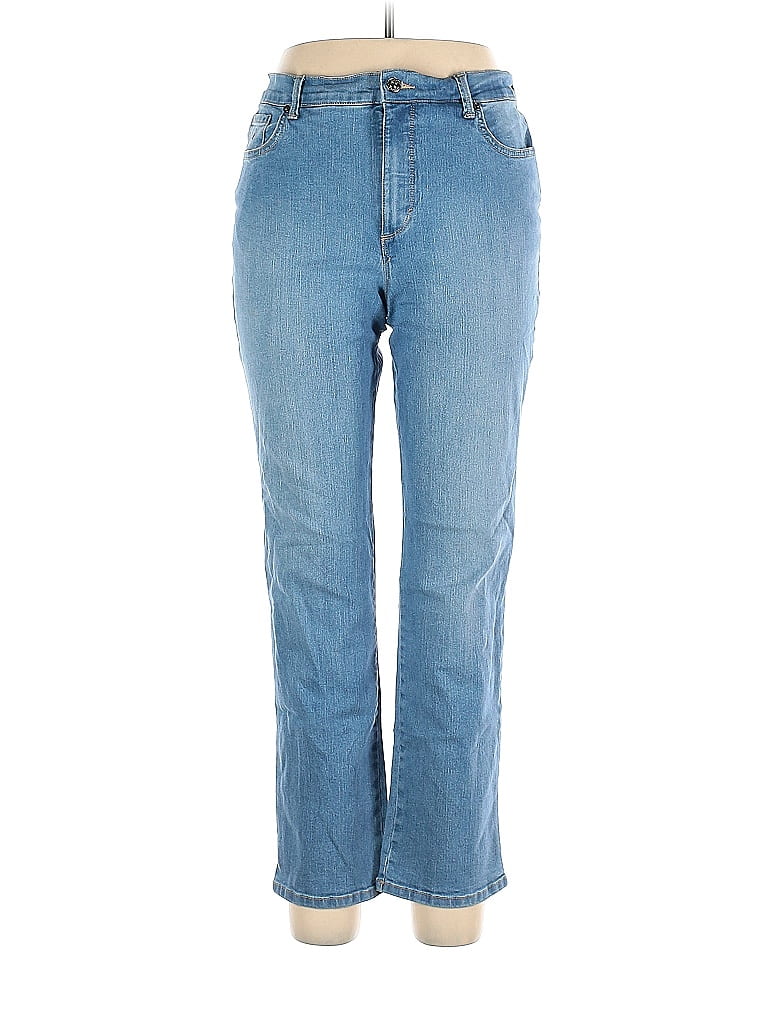 Gloria Vanderbilt Solid Blue Jeans Size 14 (Petite) - 54% off | ThredUp