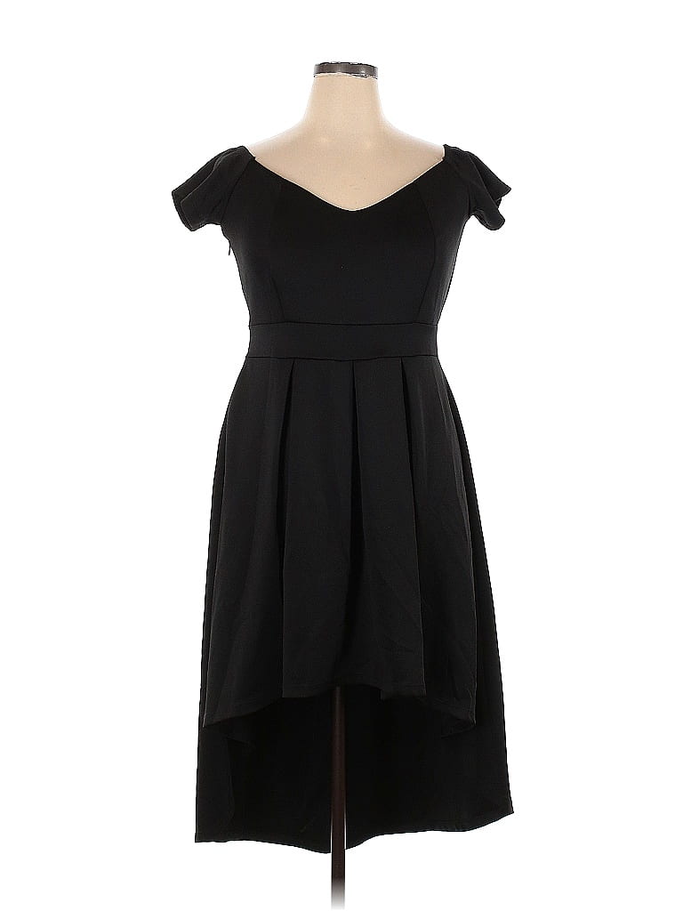 Unbranded Solid Black Casual Dress Size XL - 52% off | ThredUp