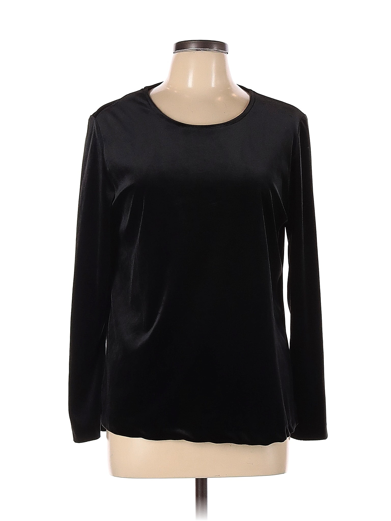 Anthony Richards 100 Polyester Black Long Sleeve Top Size L 31 Off