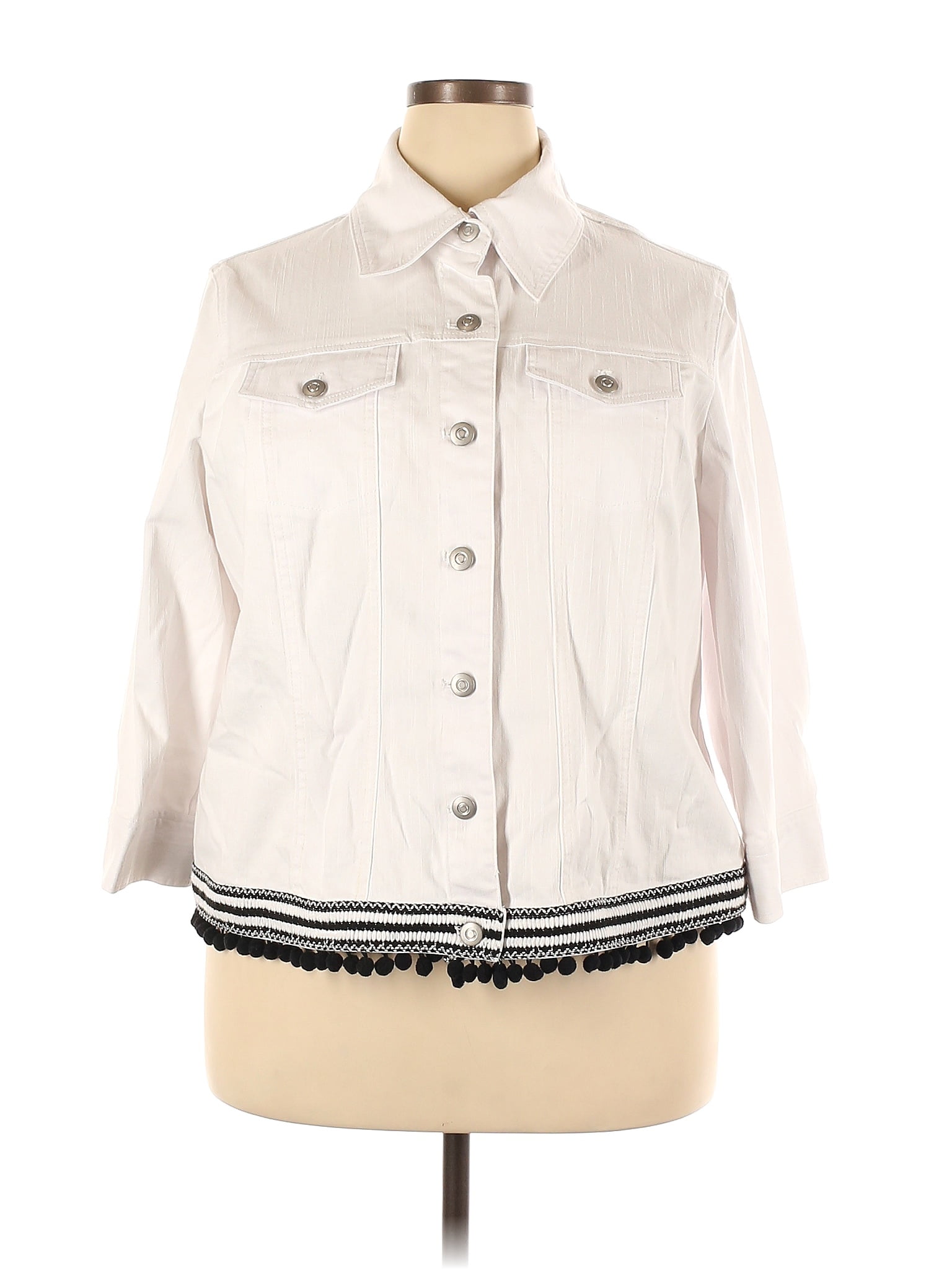 Ruby Rd Jacket Ruby Rd. Solid White Ivory Denim Jacket Size 18 (Plus) - 58% off | thredUP