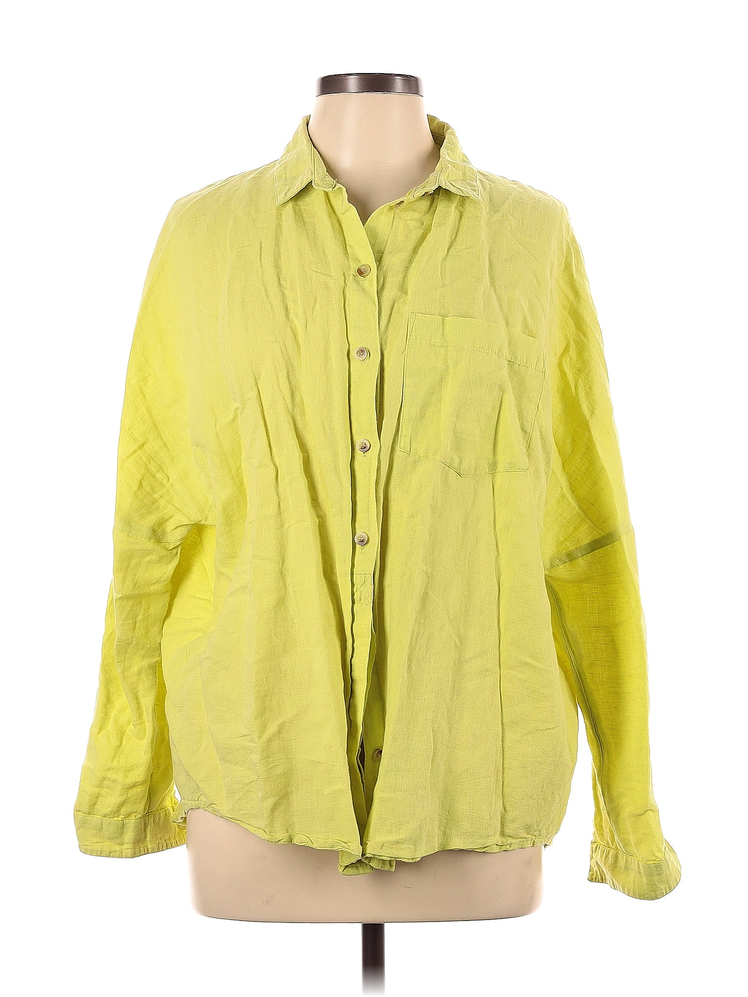 Bdg Yellow Long Sleeve Button Down Shirt Size L 63 Off Thredup