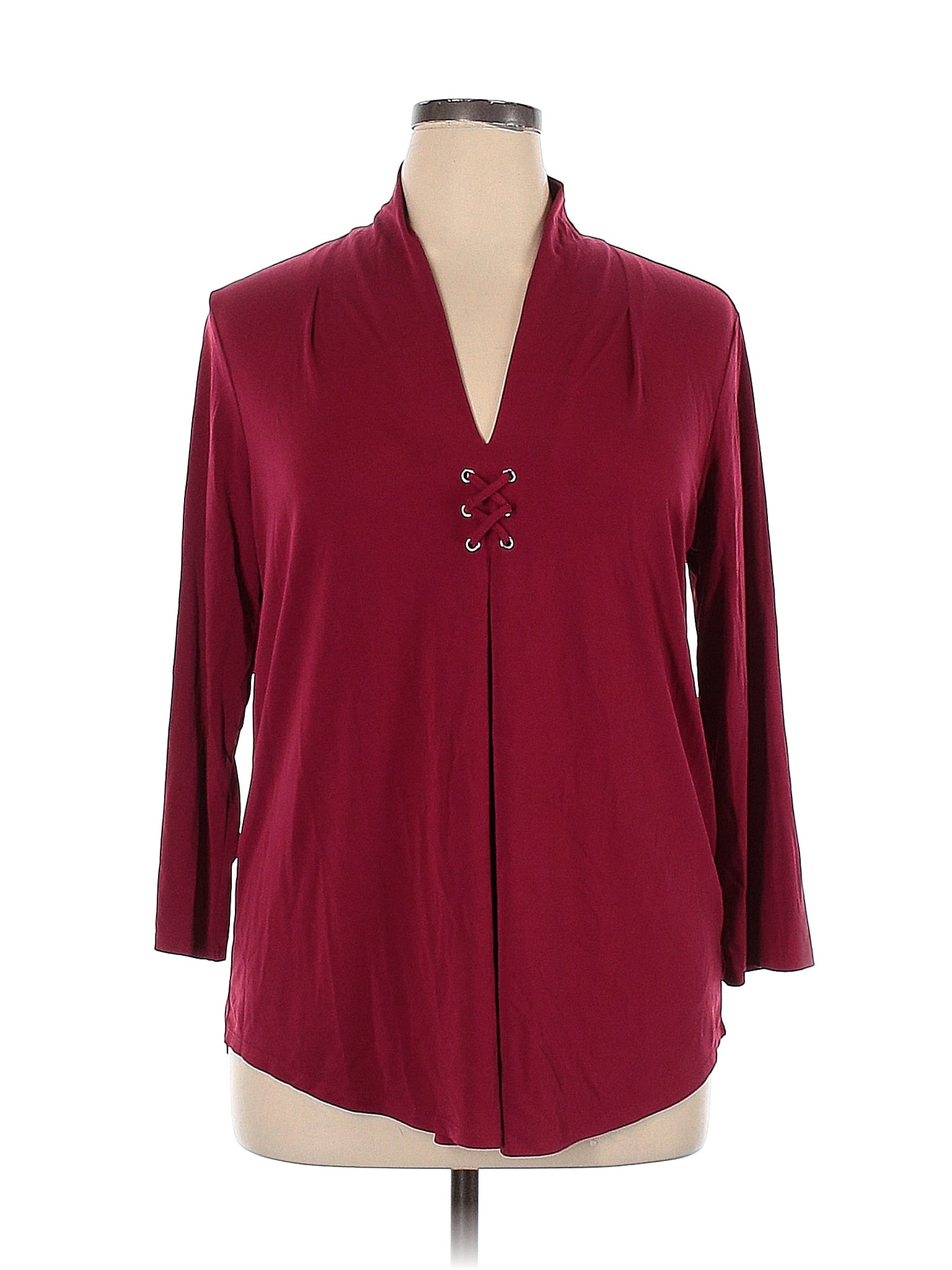 Cable & Gauge Solid Red Long Sleeve Top Size XL 24 off thredUP