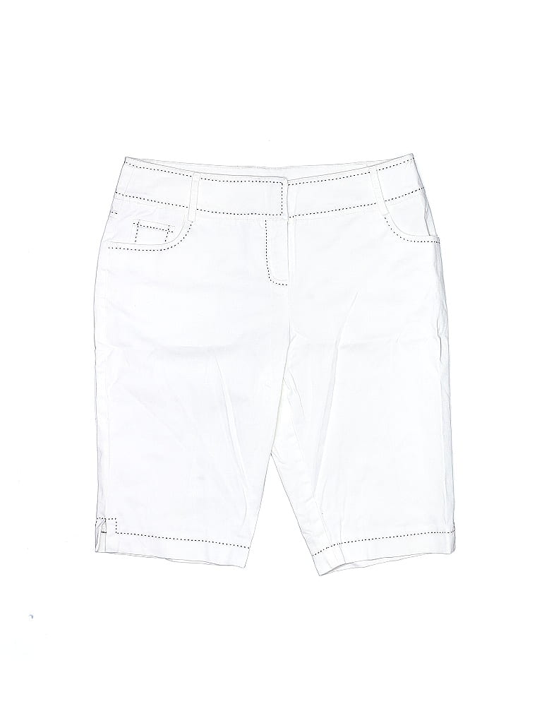 Eric Casual Solid White Denim Shorts Size 12 - photo 1
