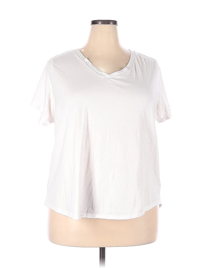Old Navy 100% Cotton White Short Sleeve T-Shirt Size 2X (Plus) - 35% ...
