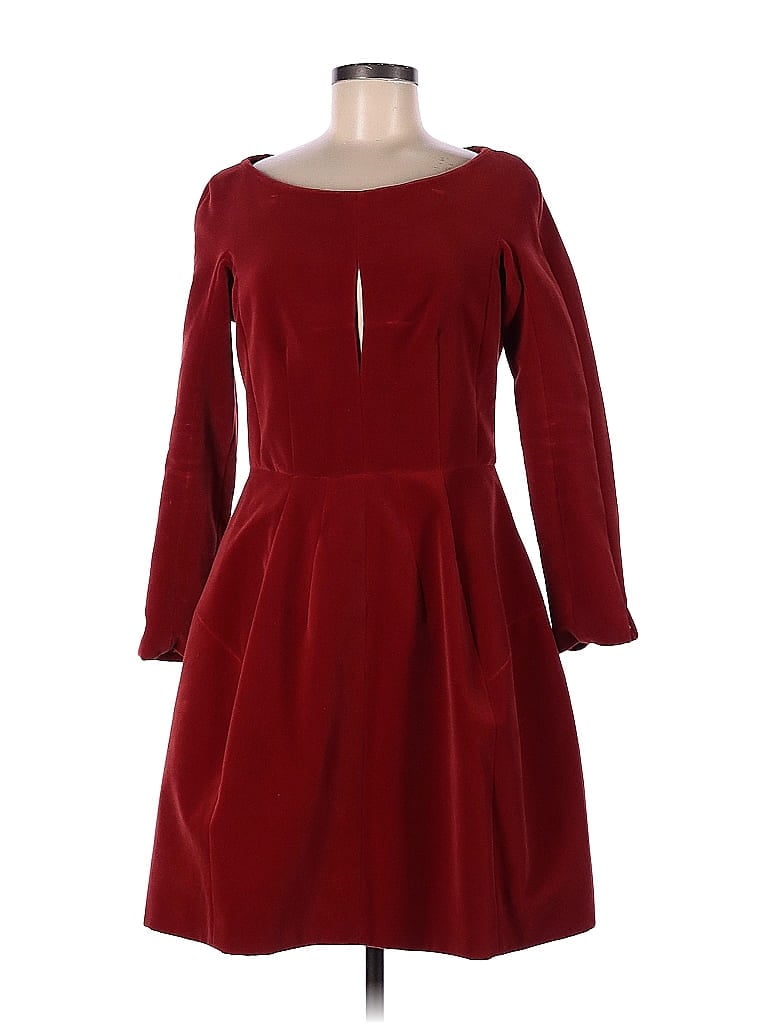 Carven Solid Burgundy Red Casual Dress Size 40 (FR) - photo 1