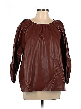 ELOQUII Faux Leather Top (view 1)