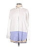 ASOS 100% Cotton Color Block Ombre White Long Sleeve Button-Down Shirt Size 6 - photo 1