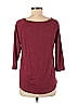Elodie Checkered-gingham Plaid Tweed Burgundy Long Sleeve T-Shirt Size M - photo 2