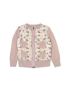 Moncler Maglia Floral-Printed Knit Jacket w/ Puffer (view 1)