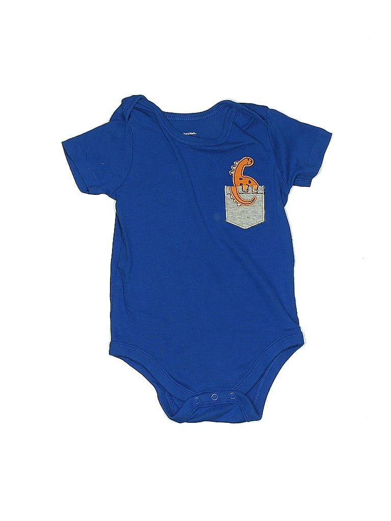 Member's Mark 100% Cotton Blue Short Sleeve Onesie Size 6-9 mo - photo 1