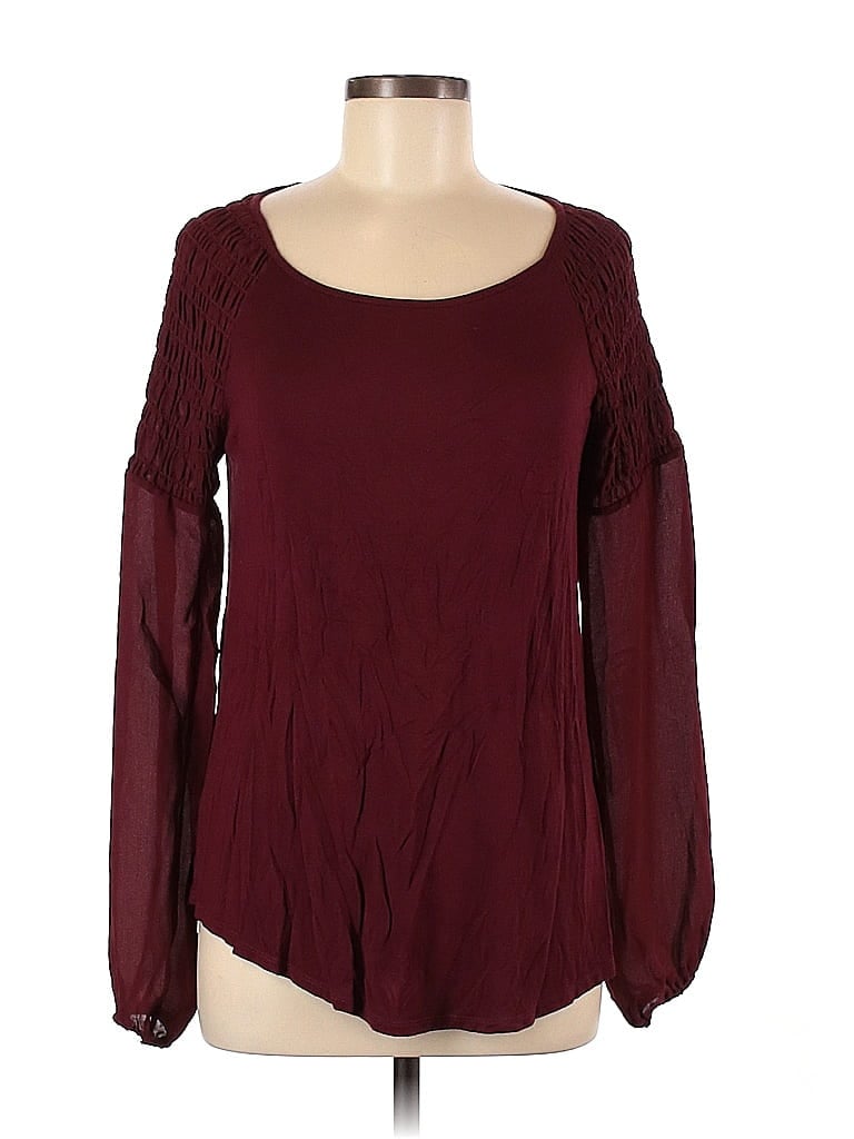 Maurices Burgundy Long Sleeve Blouse Size M - photo 1