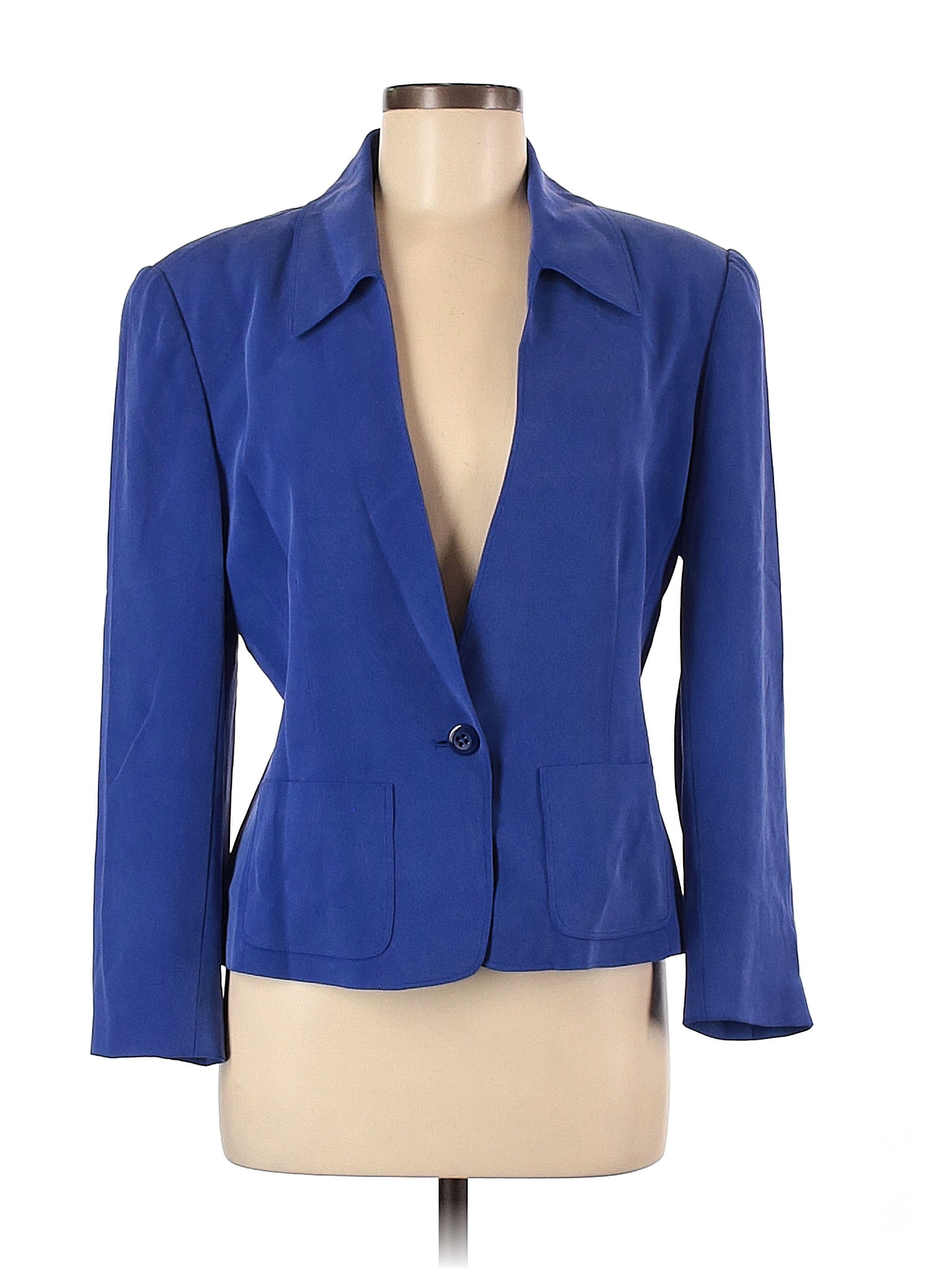 Dana Buchman 100 Silk Blue Silk Blazer Size 8 73 Off Thredup 1064