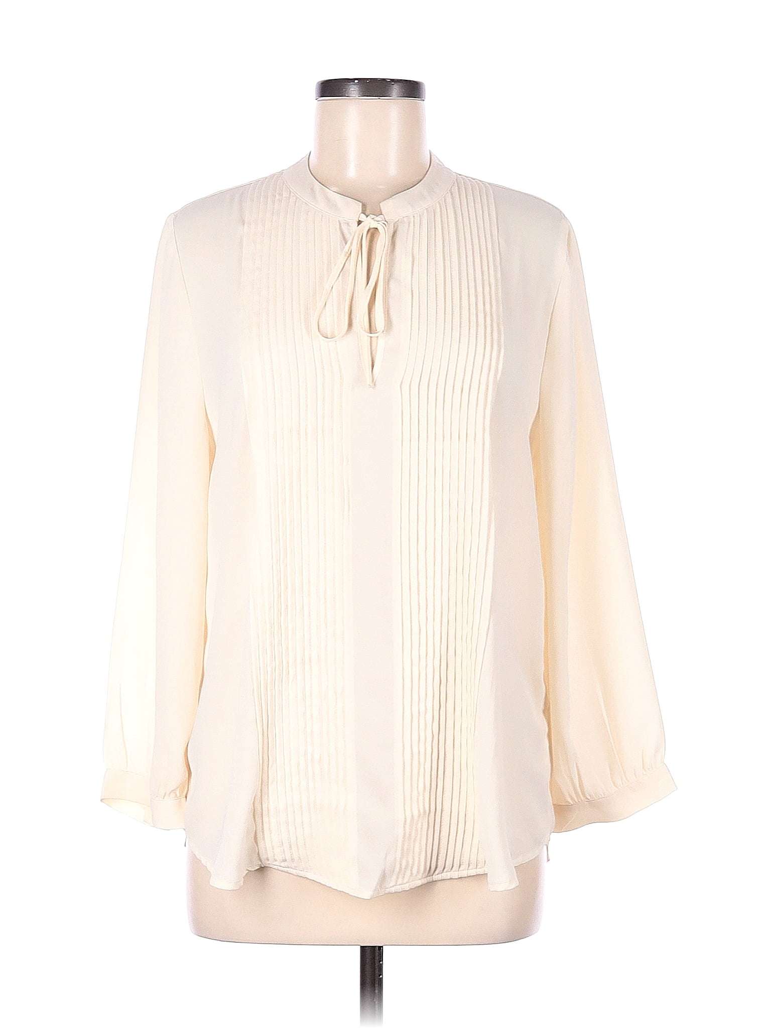 Lucky Brand Solid Ivory Long Sleeve Blouse Size M 69 Off Thredup