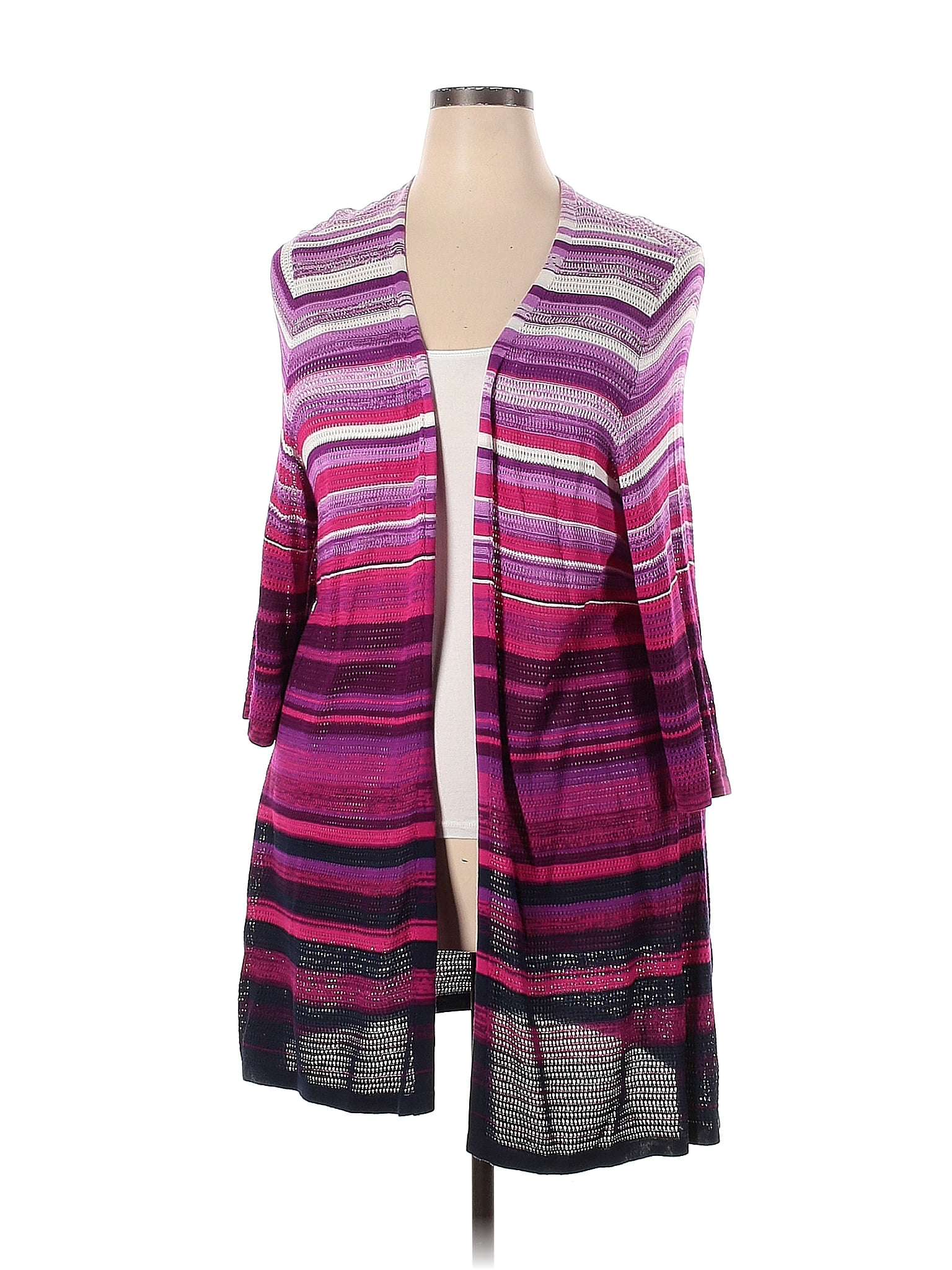 Catherines 100% Rayon Purple Cardigan Size 2X (Plus) - 65% off | thredUP