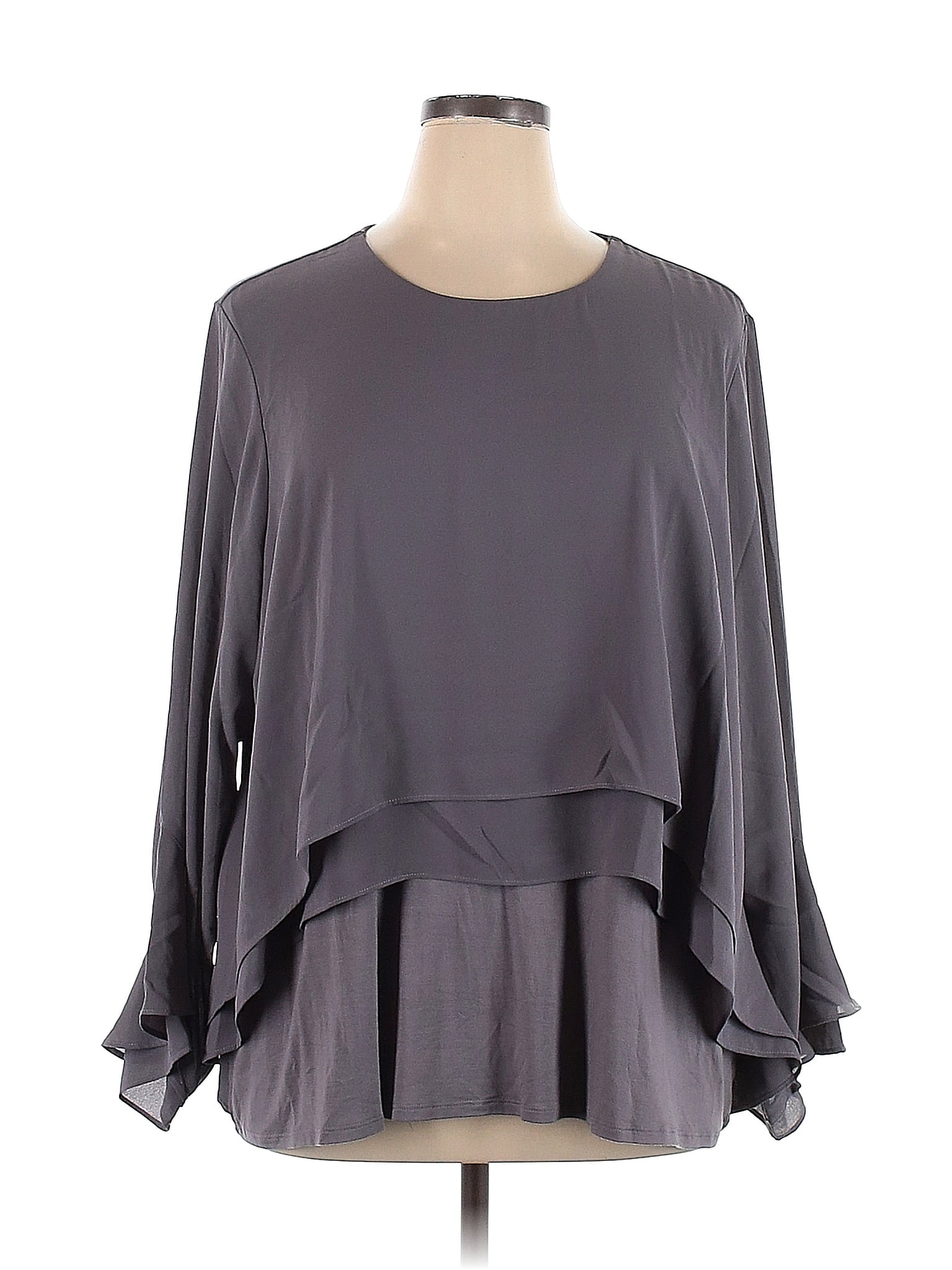 Lisa Rinna Gray Long Sleeve Blouse Size XL - 75% off | thredUP