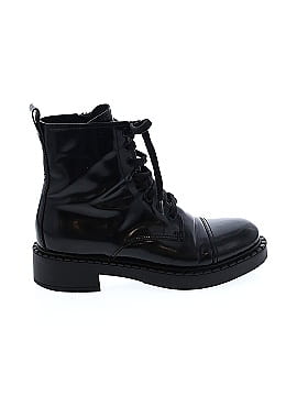 Prada 38 Lace-Up Leather Combat Boots (view 1)