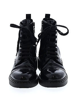 Prada 38 Lace-Up Leather Combat Boots (view 2)