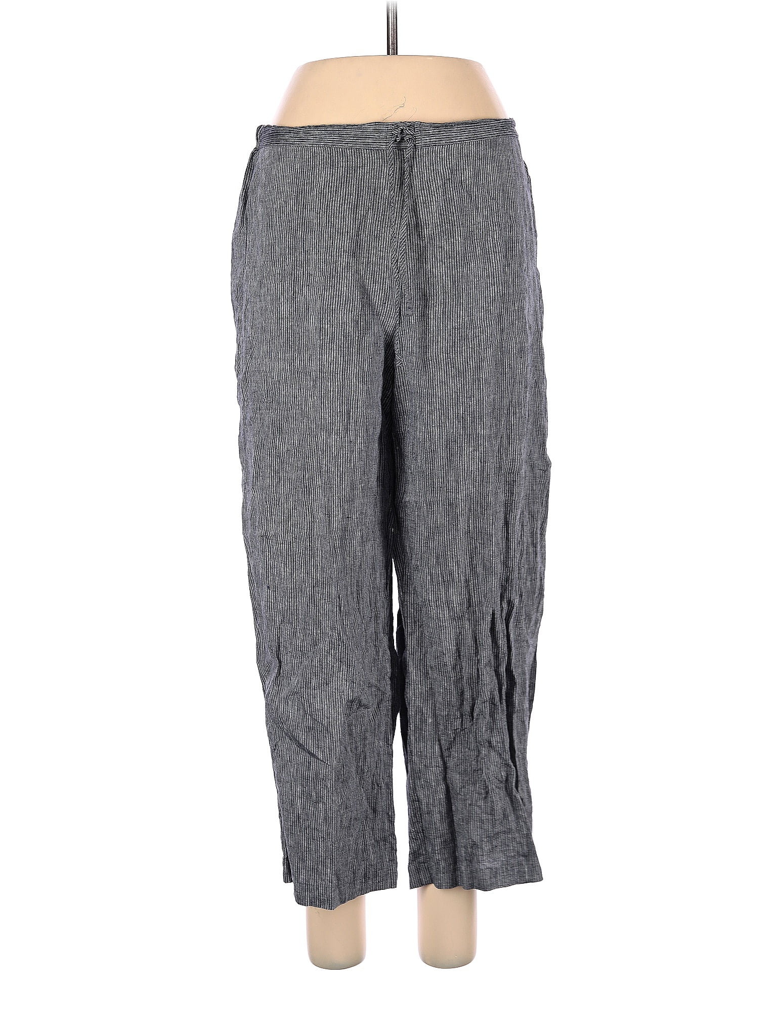 Habitat 100 Linen Stripes Multi Color Black Linen Pants Size M 47