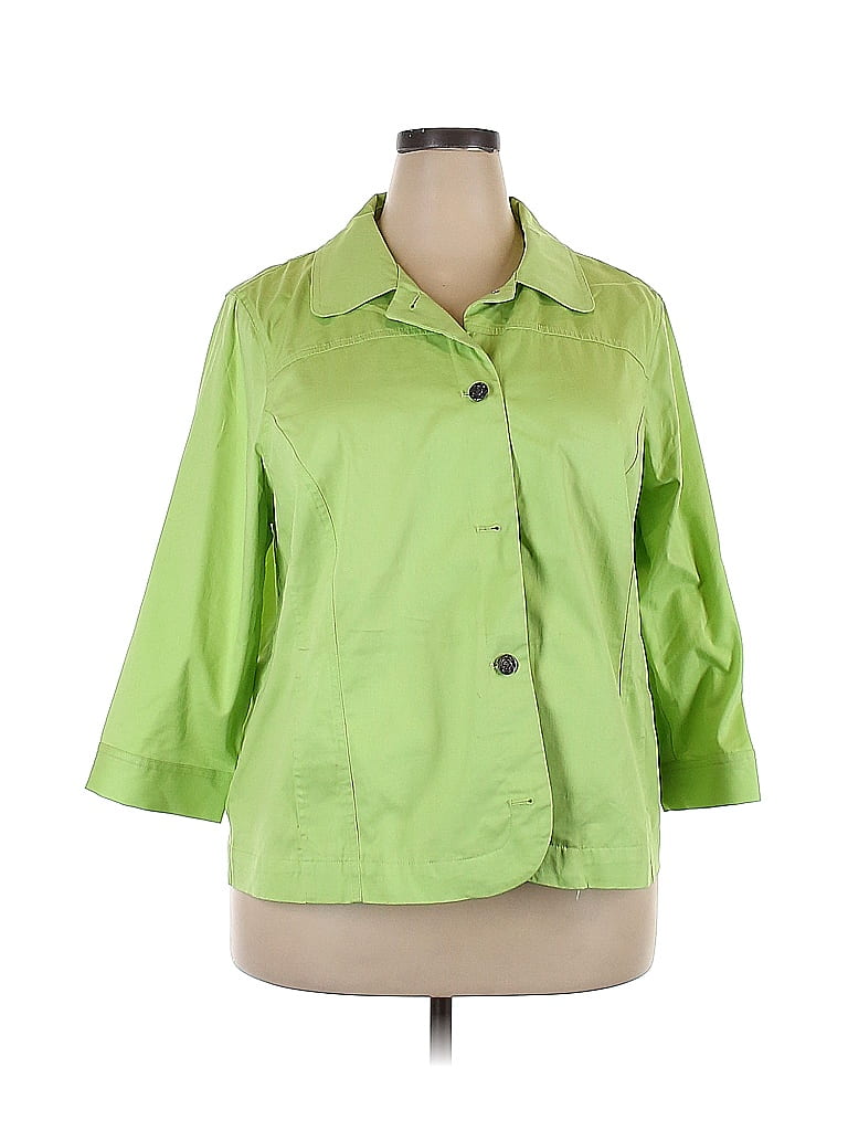 Cj Banks Green Long Sleeve Blouse Size 2X (Plus) - photo 1