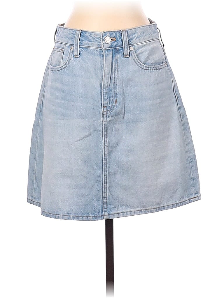 Madewell 100% Cotton Blue Curvy Denim High-Waist Straight Mini Skirt in ...