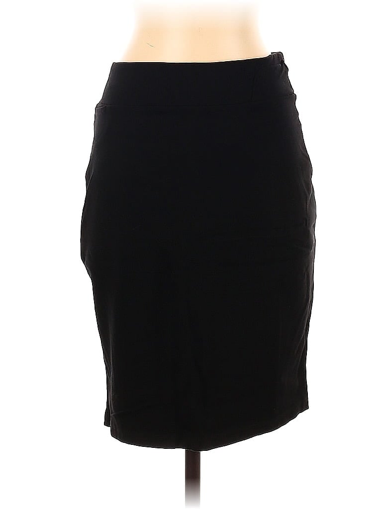 Fig Solid Black Casual Skirt Size L - photo 1