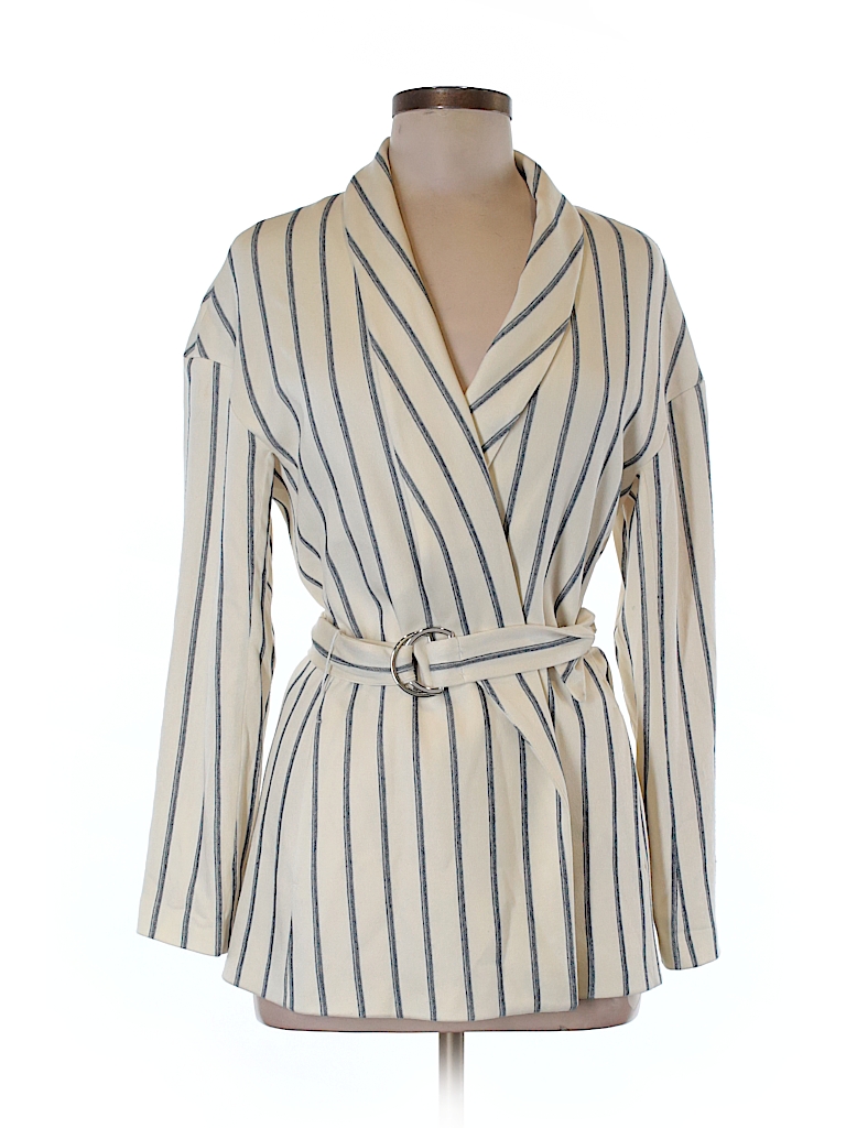 Zara Basic Stripes Beige Cardigan Size M - 63% off | thredUP