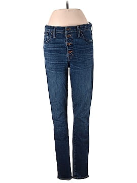 Madewell Tall 9" Mid-Rise Skinny Jeans in Hayes Wash: Button-Front Edition (view 1)