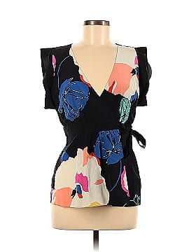 Tibi Short Sleeve Silk Top (view 1)