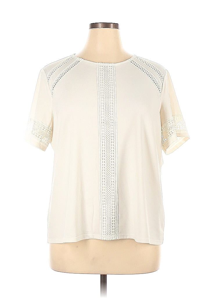 H&M Ivory Short Sleeve Blouse Size XL - 36% off | thredUP