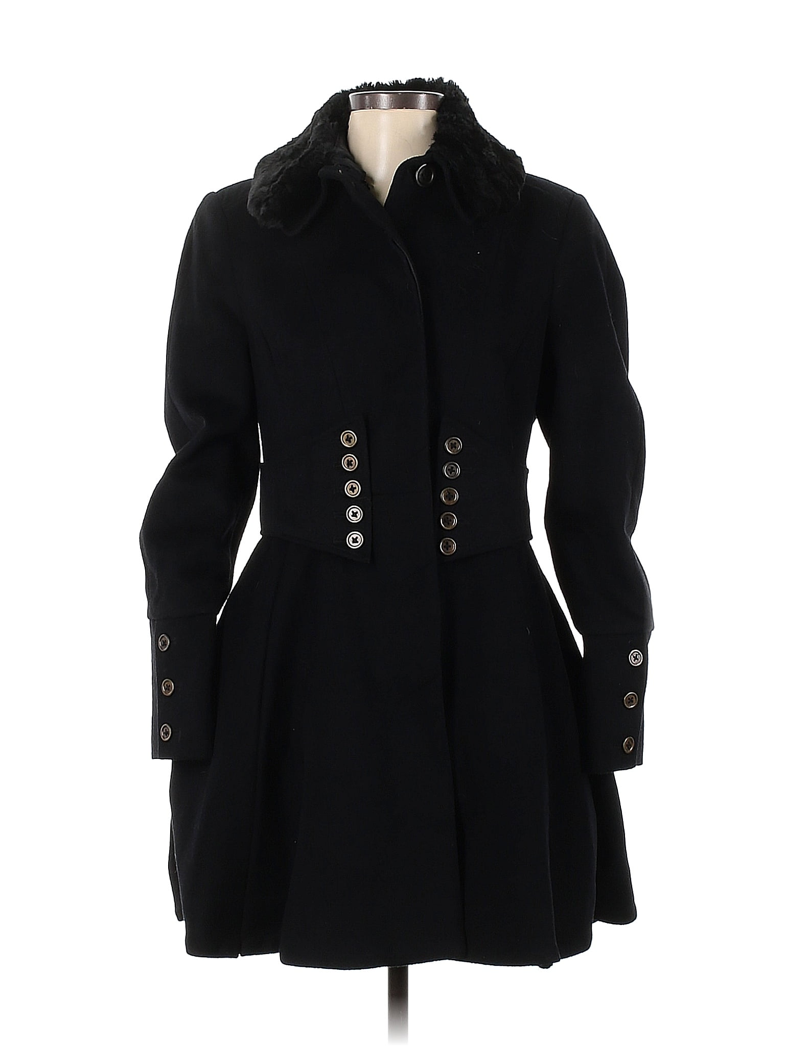 Betsey Johnson Solid Black Coat Size S - 63% off | thredUP