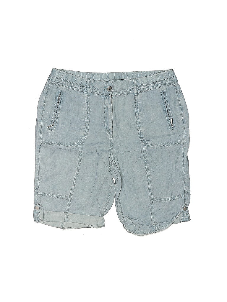 CHI 100% Lyocell Solid Blue Denim Shorts Size 2 - photo 1