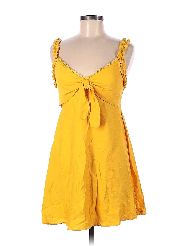 SkyLar Rose 100% Polyester Yellow Casual Dress Size M - photo 1