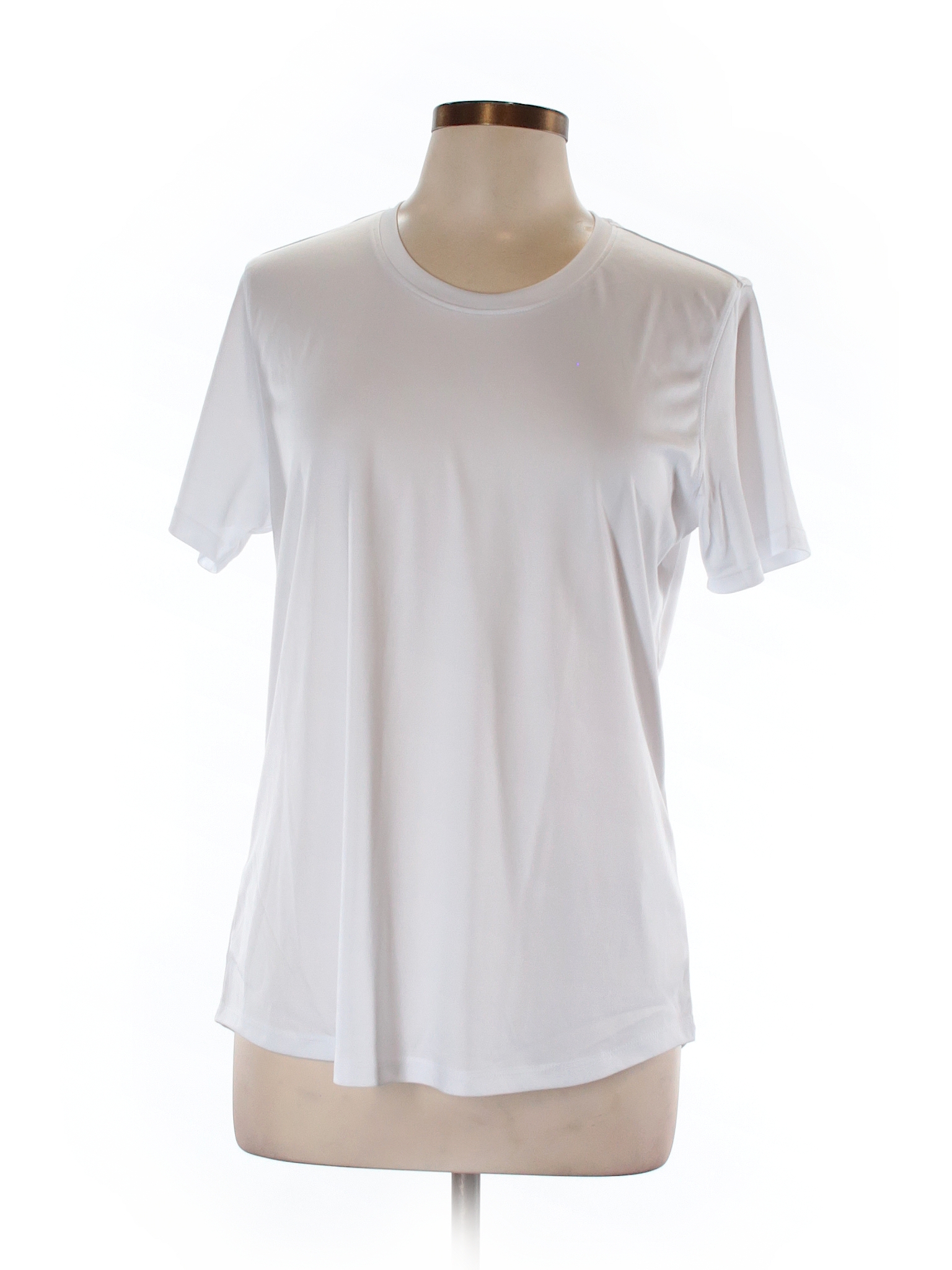Unbranded 100% Polyester Solid White Active T-Shirt Size L - 69% off ...