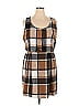 Shein 100% Polyester Grid Plaid Tweed Brown Casual Dress Size 1X (Plus) - photo 1