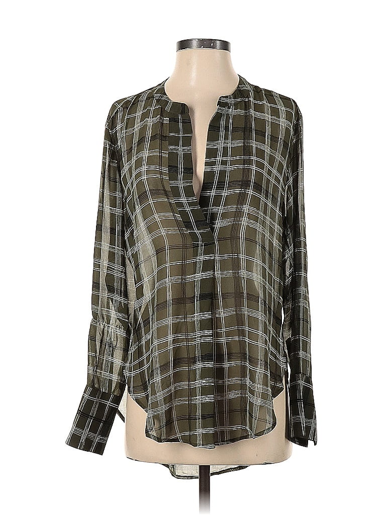 Banana Republic Plaid Green Long Sleeve Blouse Size S - 90% off | thredUP