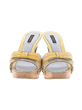 Louis Vuitton Pink/Gold Monogram Canvas Bow Mule Sandals Size 37.5 Louis  Vuitton