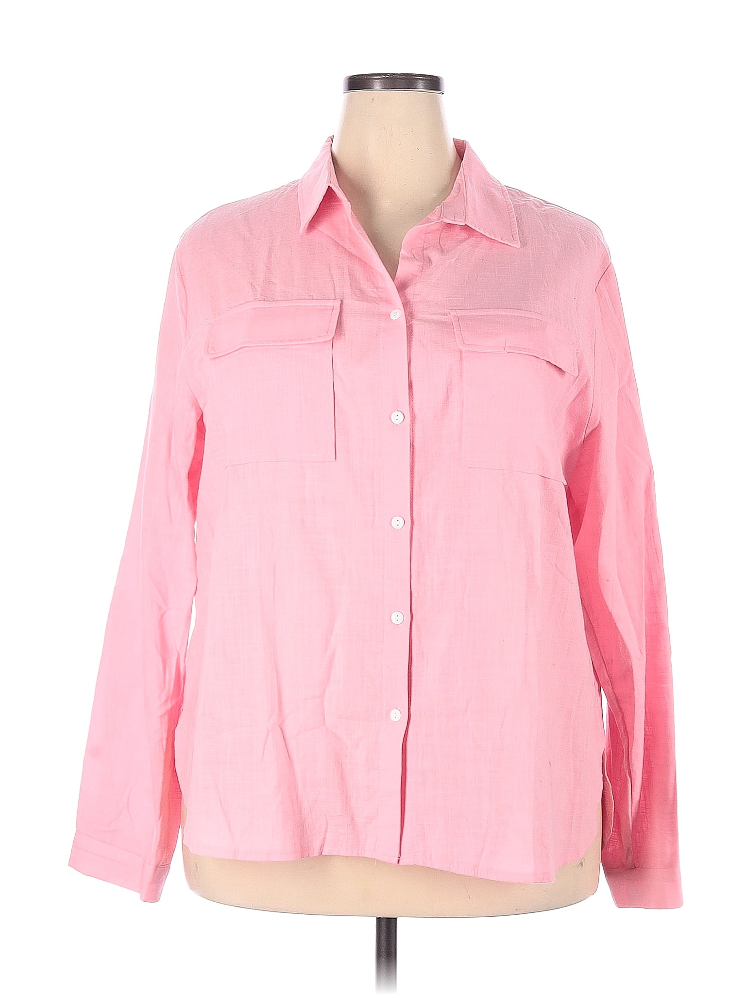 Unbranded Pink Long Sleeve Button Down Shirt Size Xxl 63 Off Thredup