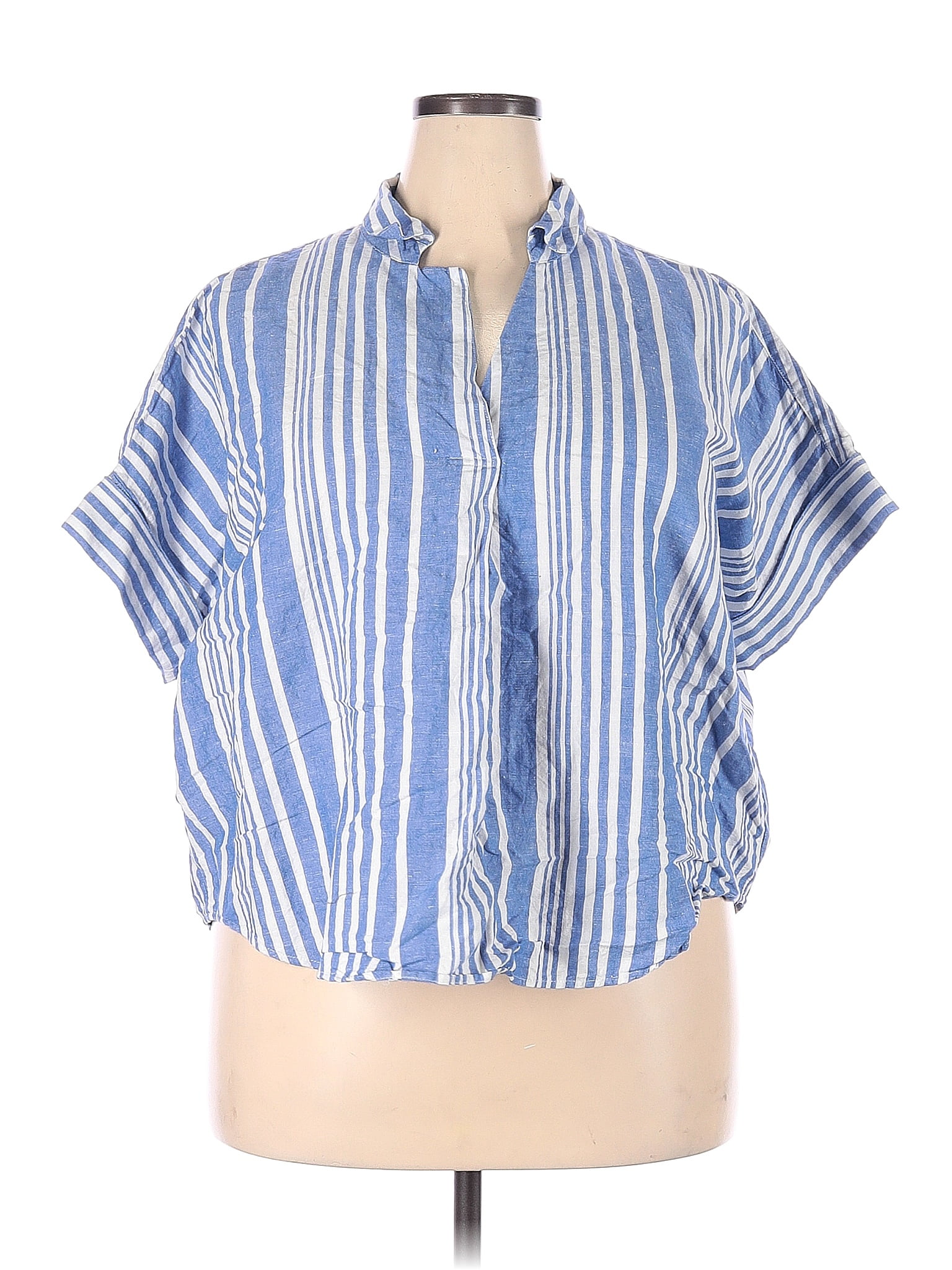 Madewell Blue Short Sleeve Blouse Size XXL - 60% off | ThredUp