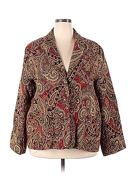 Vintage Erin By Erin London Womens Multicolor Paisley Collared